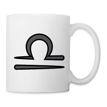 Libra Zodiac Sign Symbol Black & Gray - Mug - white - Right