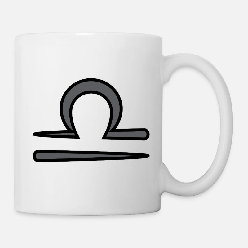 Libra Zodiac Sign Symbol Black & Gray - Mug - white