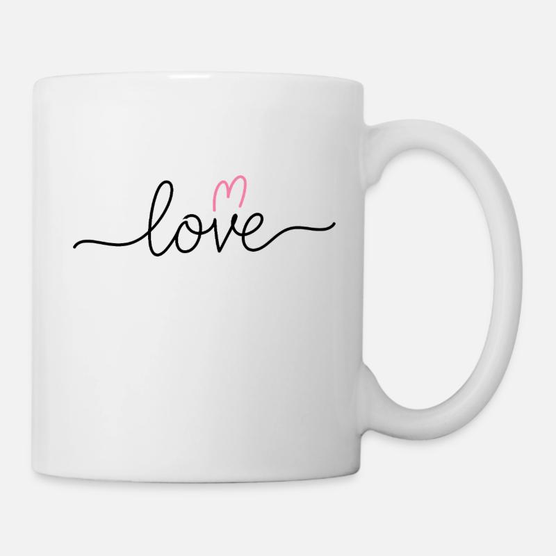 Love V-Heart – Une écriture d’amour simple et moderne - Mug blanc - blanc