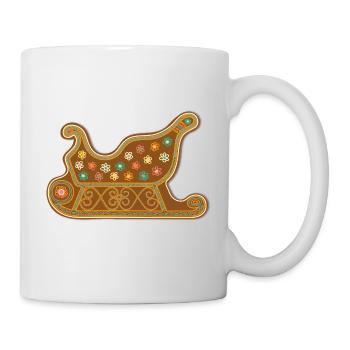 Süßer Lebkuchen Santa Claus Schlitten Weihnachten - Tasse - Weiß - Rechts