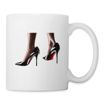 Elegante High Heels mit glänzendem Finish - Tasse - Weiß - Rechts