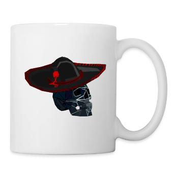 Black Charro Skull - Mexican Geometric Art - Mug - white - Right