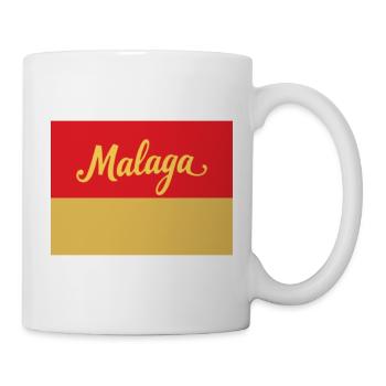 Malaga Retro Schriftzug auf warmen Farben - Tasse - Weiß - Rechts