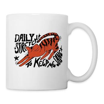 TÄGLICHE DEHNÜBUNG, UM BEI VERSTAND ZU BLEIBEN - Tasse - Weiß - Rechts