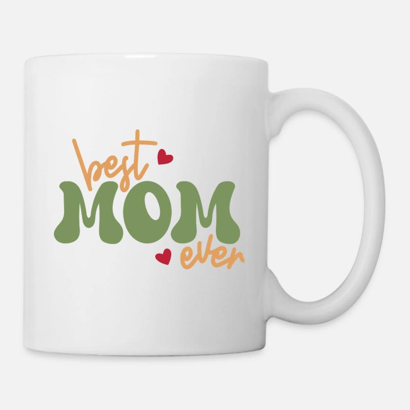 Meilleure typographie de cœur de maman de tous les temps - Mug blanc - blanc
