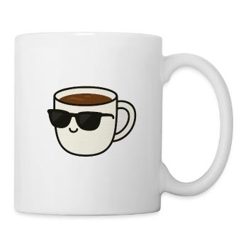 Tasse à café avec illustration de lunettes de soleil - Mug blanc - blanc - Droite