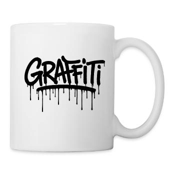 Black graffiti tag - Mug - white - Right