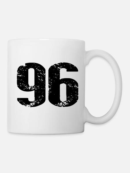 96 Zahl Trikot - Tasse - Weiß
