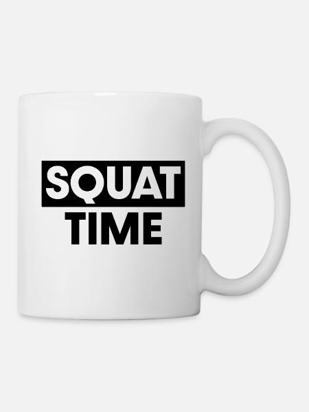 Kniebeugenzeit - Tasse - Weiß