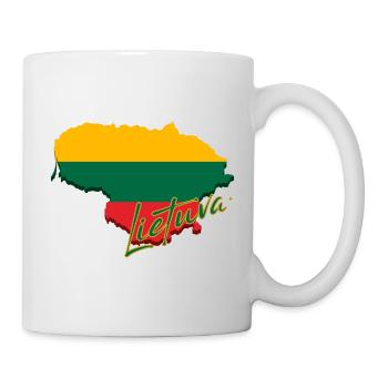 Map of Lithuania, flag of Lithuania - Mug - white - Right