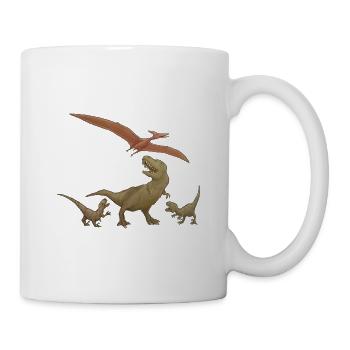 Scene of life among dinosaurs - Mug - white - Right