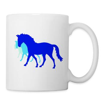 3 Horses Silhouette Team Rider Riding Friends Cute - Mug - white - Right