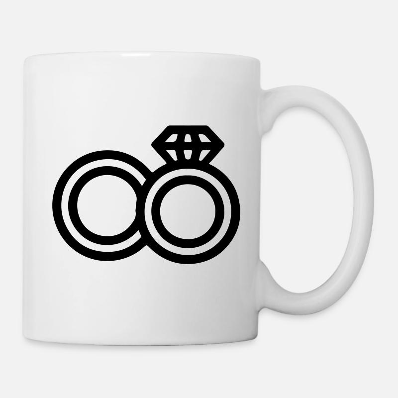 Eheringe Hochzeit - Tasse - Weiß