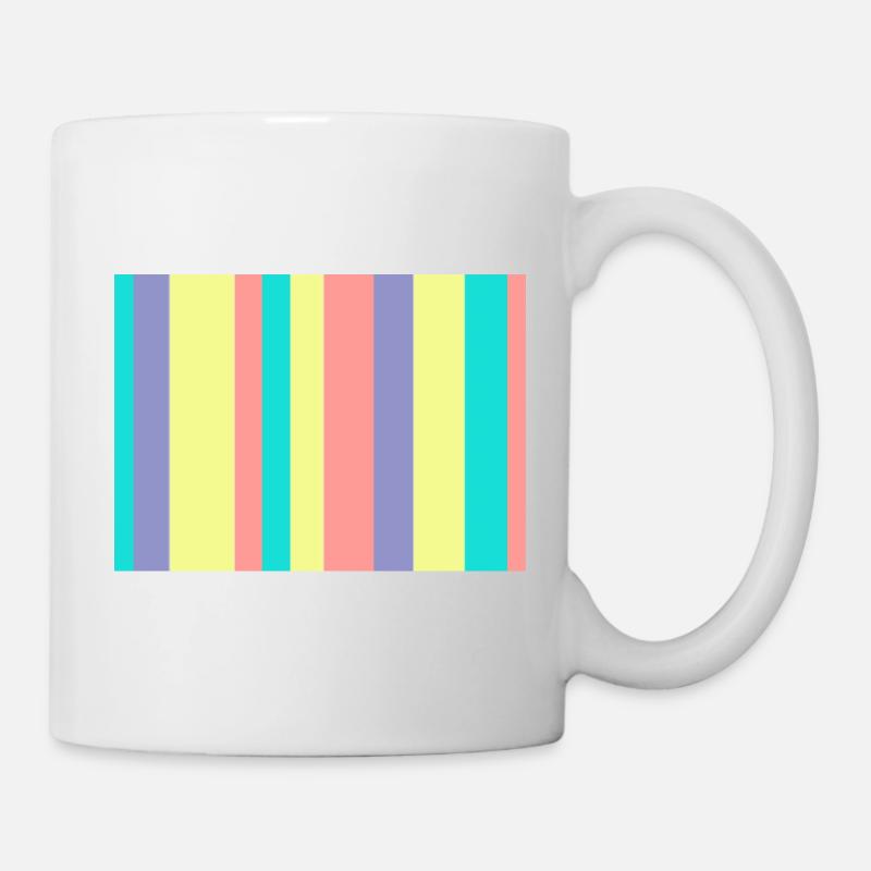 Pastellgestreifte Farbmischung - Tasse - Weiß
