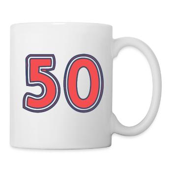 50. 50 JAHRE. 50-JÄHRIGES JUBILÄUM. 50-JÄHRIGES JUBILÄUM. - Tasse - Weiß - Rechts