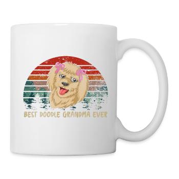 Meilleure grand-mère Doodle de tous les temps avec des arcs roses - Mug blanc - blanc - Droite