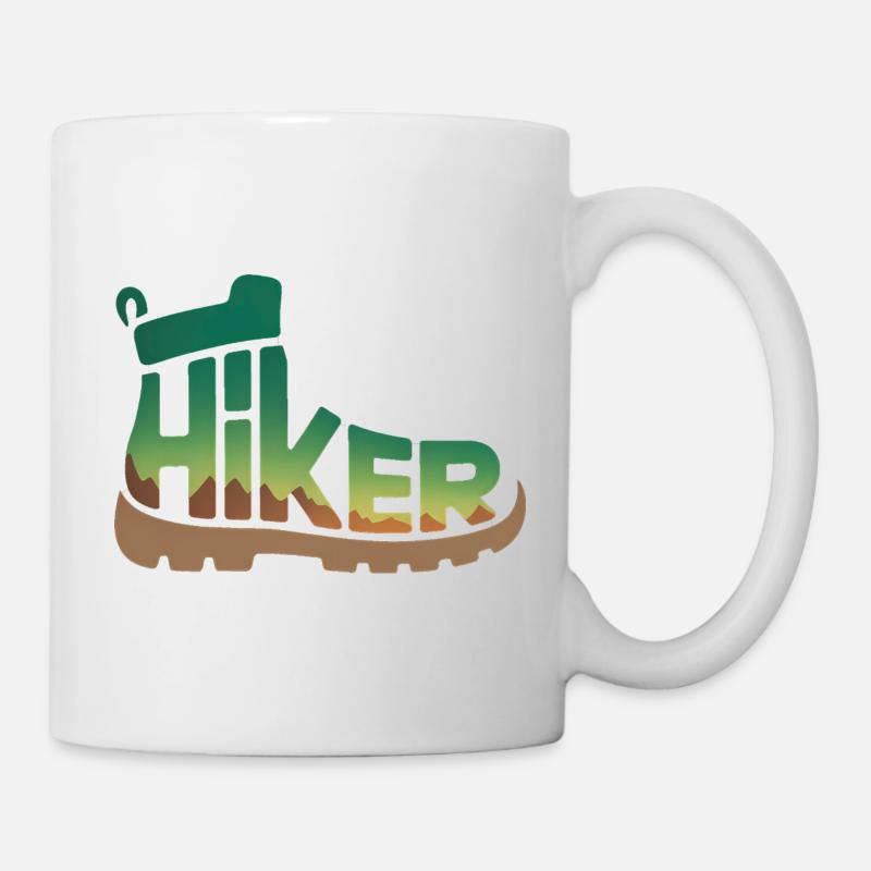 Wanderer Typografie - Wandern Design - Tasse - Weiß