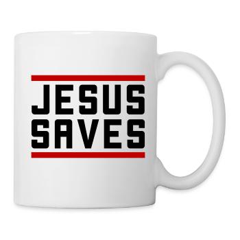 Jesus Rettet Christlich - Tasse - Weiß - Rechts