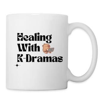 Guérir avec les K-dramas | Ours mignon Coréen confortable - Mug blanc - blanc - Droite