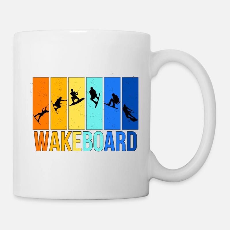 Wakeboarden in bunten Farben - Tasse - Weiß