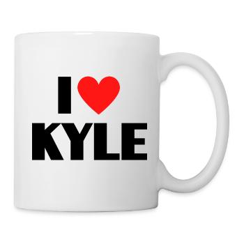 I love Kyle Red Heart Love Fan Gift - Mug - white - Right