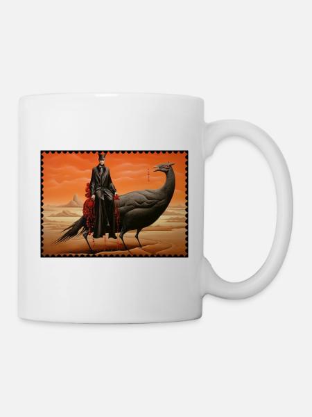 Mystical creature with dark mannequin surreal - Mug - white