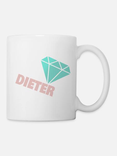 Funkelnder Diamant mit Dieter - Tasse - Weiß