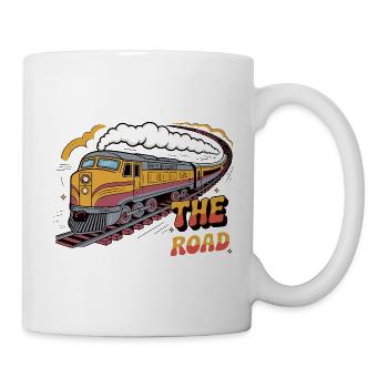 Vintage Zug Abenteuer Illustration - Tasse - Weiß - Rechts