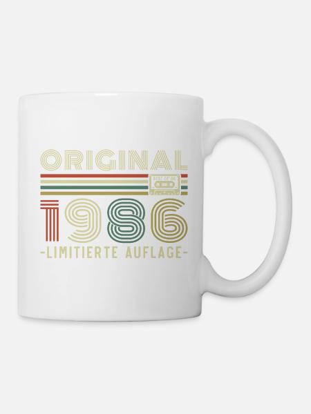 Original 1986 Jahrgang Vintage Geburtstag Retro - Tasse - Weiß