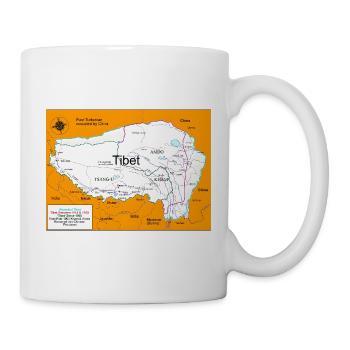 Historische Karte von Tibet 1914 - 1950 - Tasse - Weiß - Rechts
