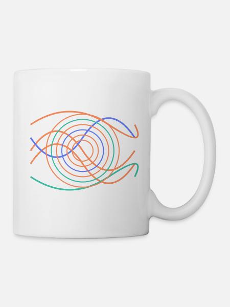 Abstraktes Wellendesign - Tasse - Weiß