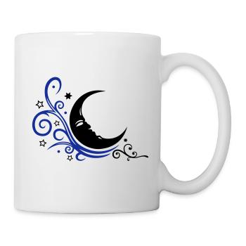 Mystischer Mond mit Sternen Nacht Symbol - Tasse - Weiß - Rechts