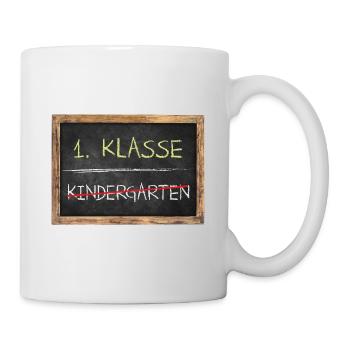 Schulanfang Schiefertafel 1. Klasse Kitaabschied - Tasse - Weiß - Rechts