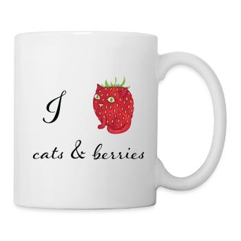 J'adore les chats et les baies - Mug blanc - blanc - Droite