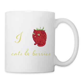 Qui n'aime pas les chats et les baies ? - Mug blanc - blanc - Droite