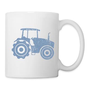 Tractor Silhouette Farmer Grunge Design - Mug - white - Right