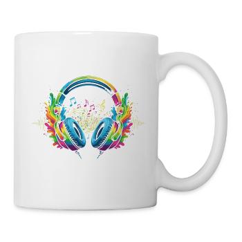 Lebendige Musik Kopfhörer Kunst - Tasse - Weiß - Rechts