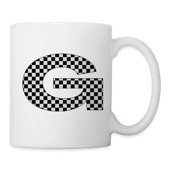 Buchstabe G Schachbrettmuster - Tasse - Weiß - Rechts