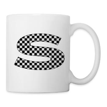 Lettre S à carreaux - Mug blanc - blanc - Droite
