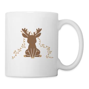 Relaxed reindeer in lotus position - Mug - white - Right