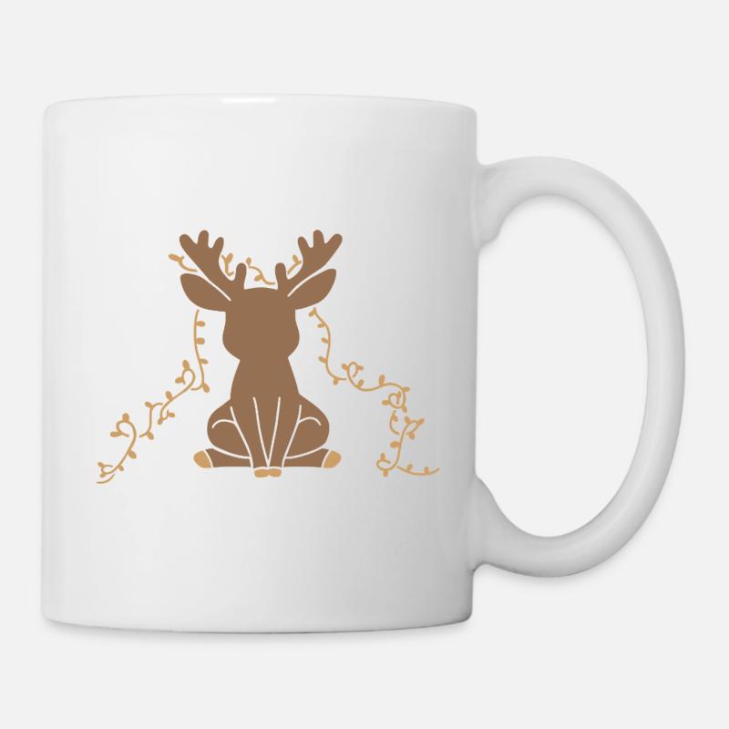Relaxed reindeer in lotus position - Mug - white