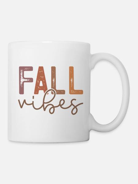 Herbstliche Vibes mit warmen Erdtönen - Tasse - Weiß