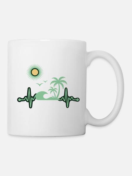 Tropisch Palmen Urlaub Meer - Tasse - Weiß