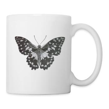 Papillon monochrome élégant en noir et blanc - Mug blanc - blanc - Droite