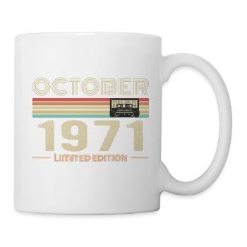 Anniversaire octobre 1971 - Birthday october 1971 - Mug blanc - blanc - Droite