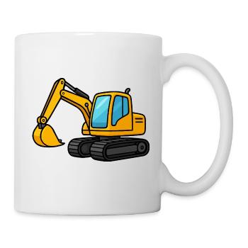 Miniature excavator illustration - Mug - white - Right