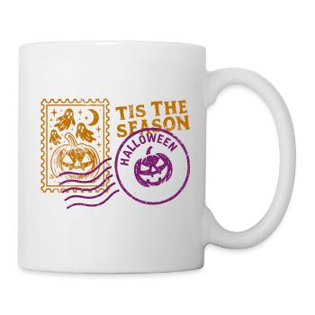 Gruseliger Halloween-Kürbis mit Geistern - Tasse - Weiß - Rechts