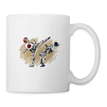 Arts martiaux Taekwondo avec premières de combats - Mug blanc - blanc - Droite