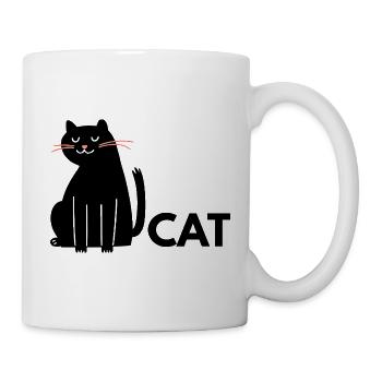 Illustration minimaliste de l’amitié du chat - Mug blanc - blanc - Droite