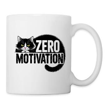 Null Motivation Katze - Tasse - Weiß - Rechts